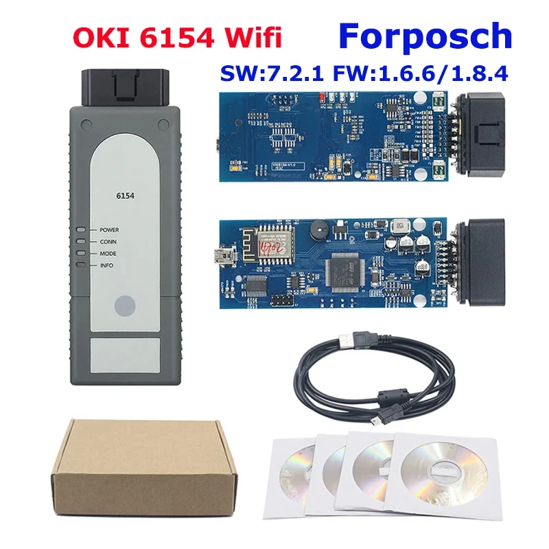 \Newest 6154A Wifi 1.6.6 Forposch Auto Diagnostic Scanner 6154 V1.8.4 for V-A.G Serious 7.2.1/6.2.0 Gift Work on Win7/10