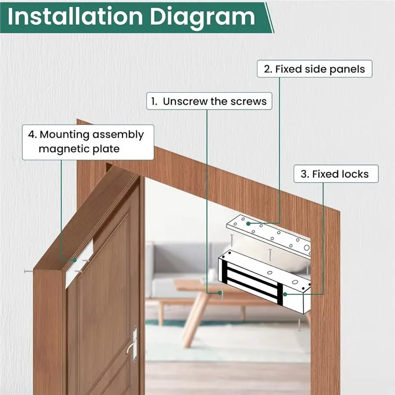 A96T Holding Force 600Lbs/280KG Electric Magnetic Lock, Electromagnetic Door Lock For Access Control, Outswinging Door Design