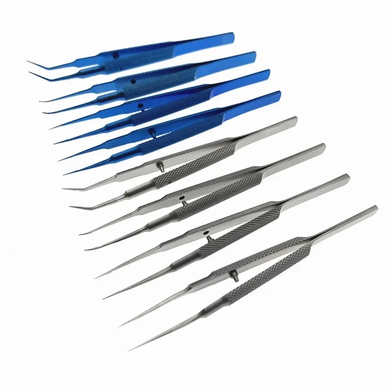 10.5CM Ophthalmic Tweezers Ophthalmic Microsurgical Forceps Titanium/ Stainless Steel Surgical Tool 1PCS