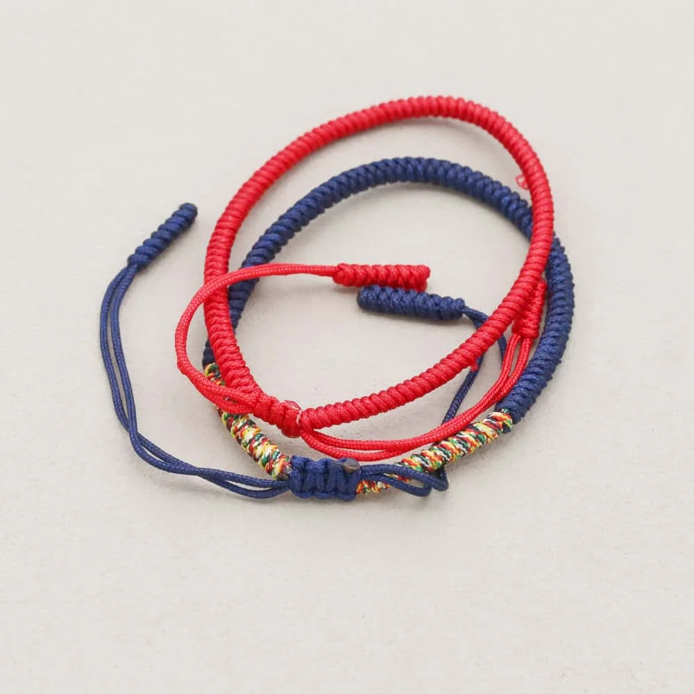 Bracelet porte-bonheur en corde de coton tressée à la main, pour femmes et hommes, cadeaux de Couple