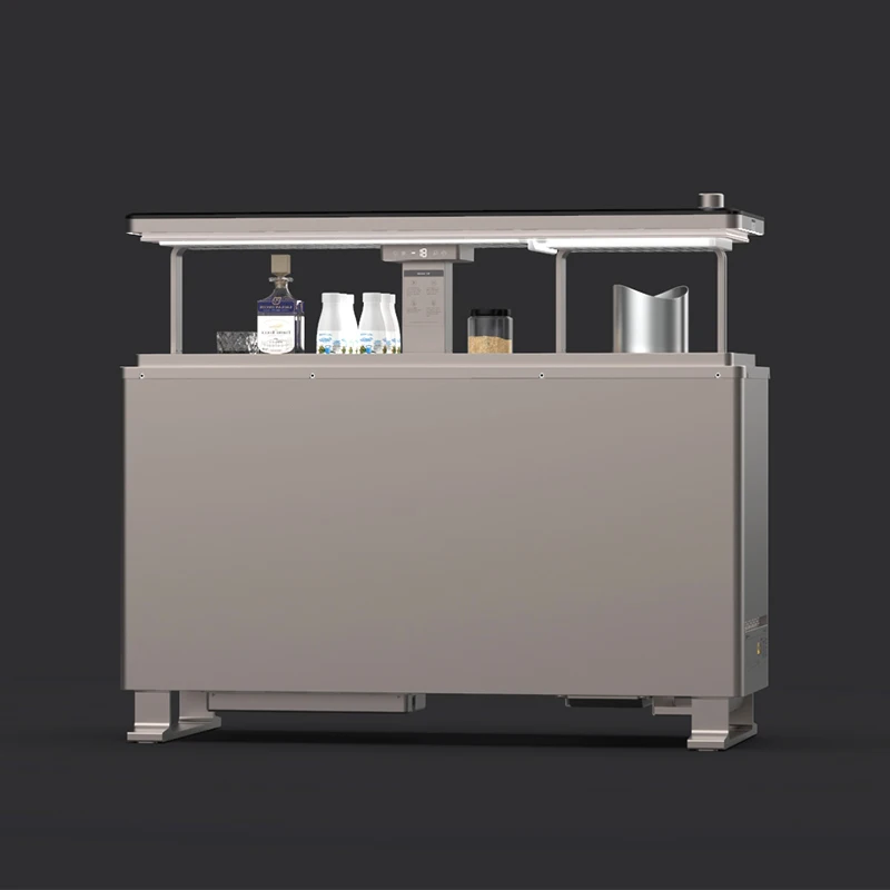Multifunctional Lift up Embedded Adjustable Ice Table Refrigerators Living Room Furniture Adjustable Dining Table
