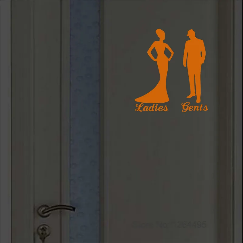 Luminous Toilet Sticker Cartoon Glow in the Dark Bathroom Sticker Washroom Door Sign Sticker Shop WC Wall DIY Indicator Label