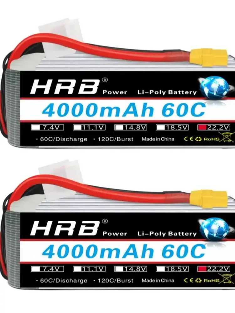 1/2 stücke HRB 6S Lipo Batterie 22,2 V 4000 mah Drone Batterie 60C XT90 Stecker EC5 Stecker für RC Auto Drohnen RC Hubschrauber Flugzeug