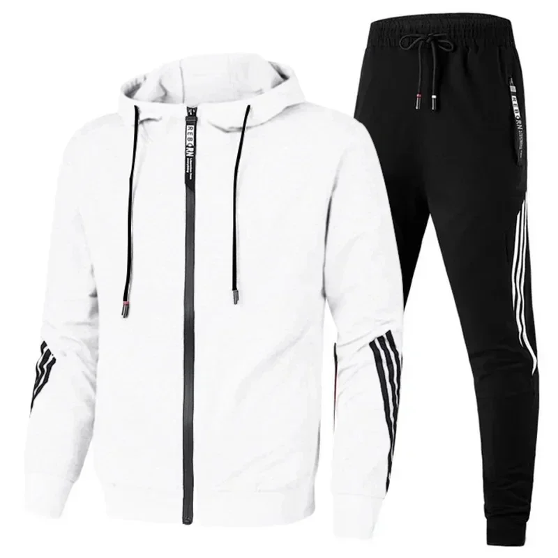 

Brand Men Tracksuit 2 Pieces Men's Winter Jacket Casual Zipper Jackets Sportswear+Pants Sweatshirt Sports Suit Men Sets Clothing