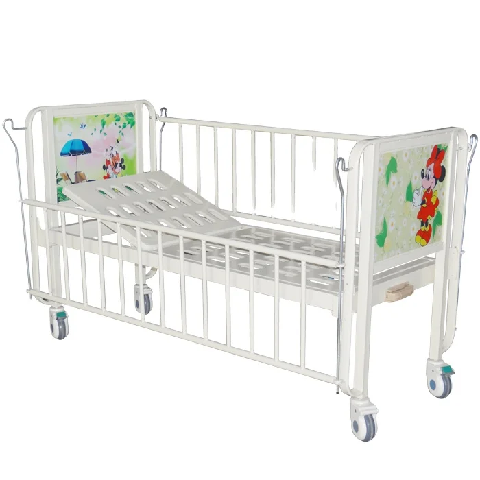 

B01 Medical Manual Hospital Bed For Children Single Function With Adjustable Side Rails Home Or Hospital Use