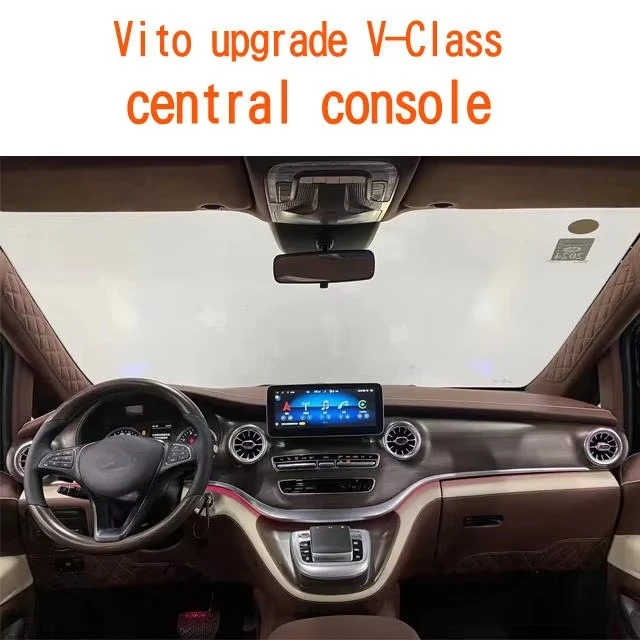 Vito Upgrade V-Classcentral Console Car Center Console Replacement Kit With Integrated Multimedia Screen