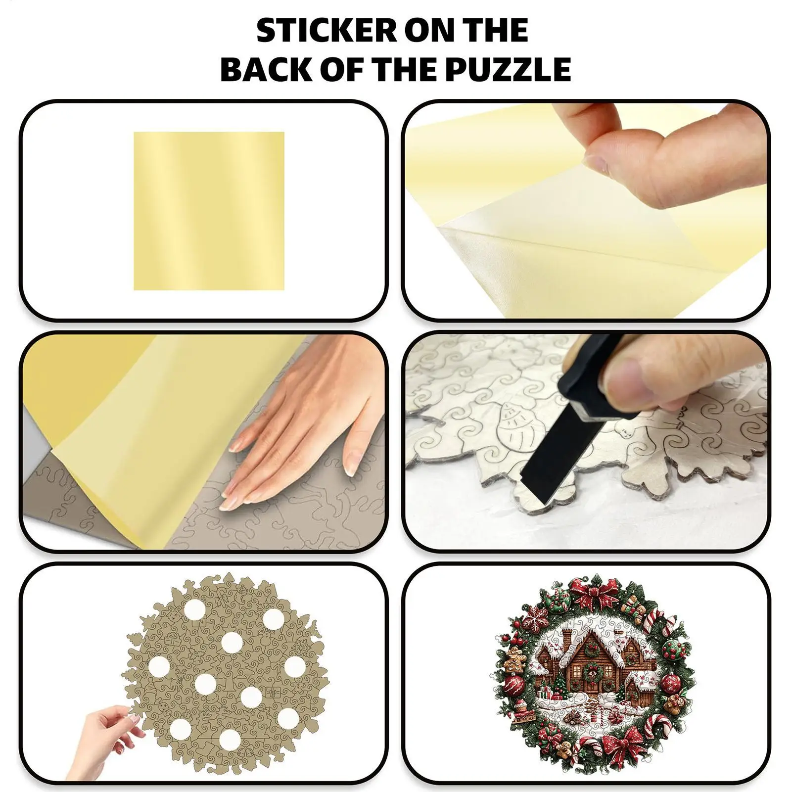 ألغاز للبالغين بتصميم إكليل تفاعلي بطابع عيد الميلاد، ألغاز خشبية لعيد الميلاد للرجال والنساء والأولاد والشباب #4