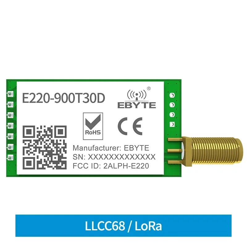LLCC68 LoRa Wireless Module 868MHz 915MHz 30dBm Long Range10km RSSI EBYTE E220-900T30D SMA-K UART Wireless Transmitter Receiver