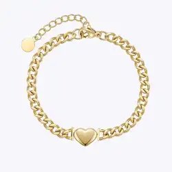 ENFASHION Heart Bracelet For Women Stainless Steel Fashion Jewelry Gold Color Fashion Jewelry Emo Bracelets Pulseras Mujer B2267