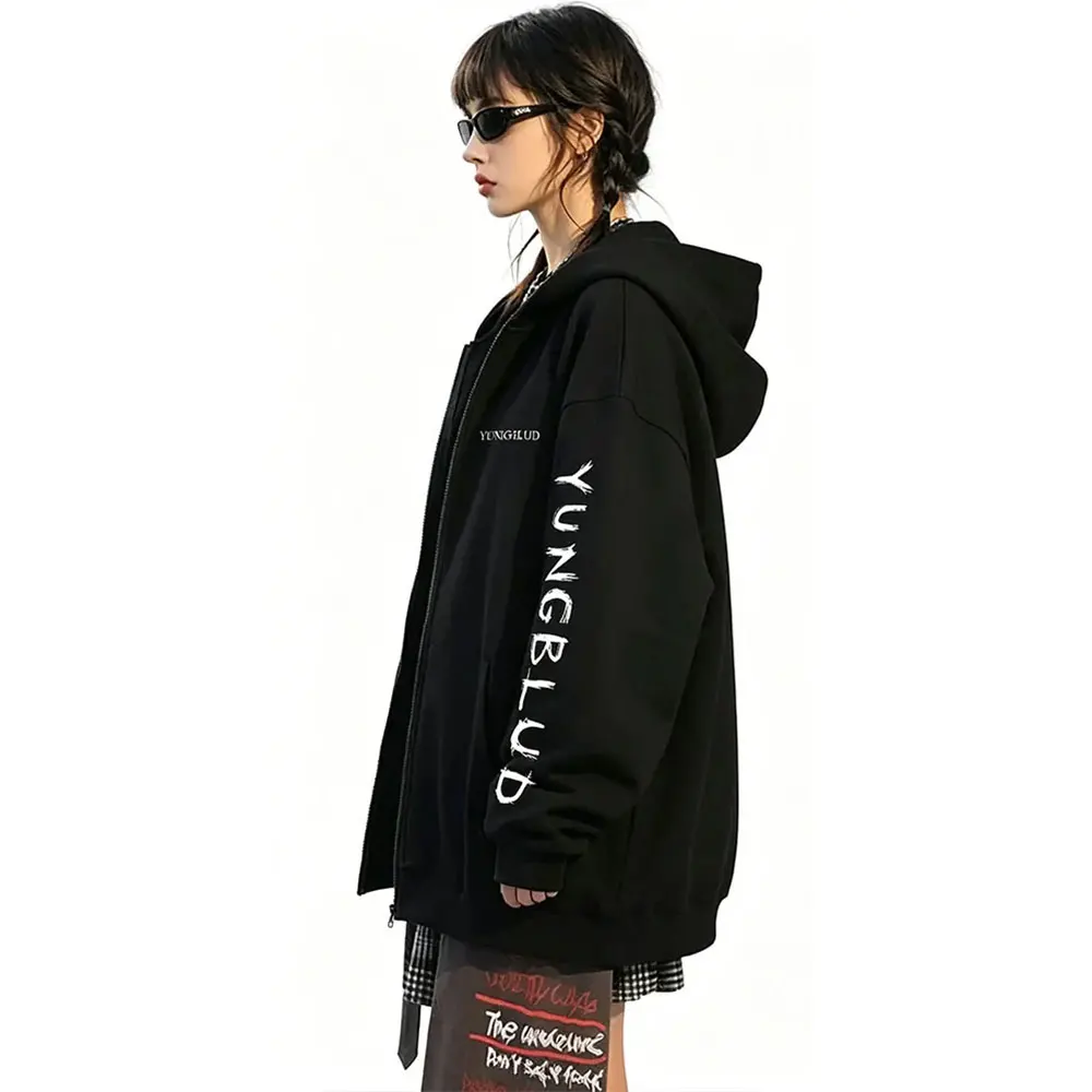 Singer Yungblud Gateway To Heaven Zipper Hoodie Men Fleece Cotton Zip Up Sweatshirt Men's Rock Vintage Oversized Zip Up Jacket