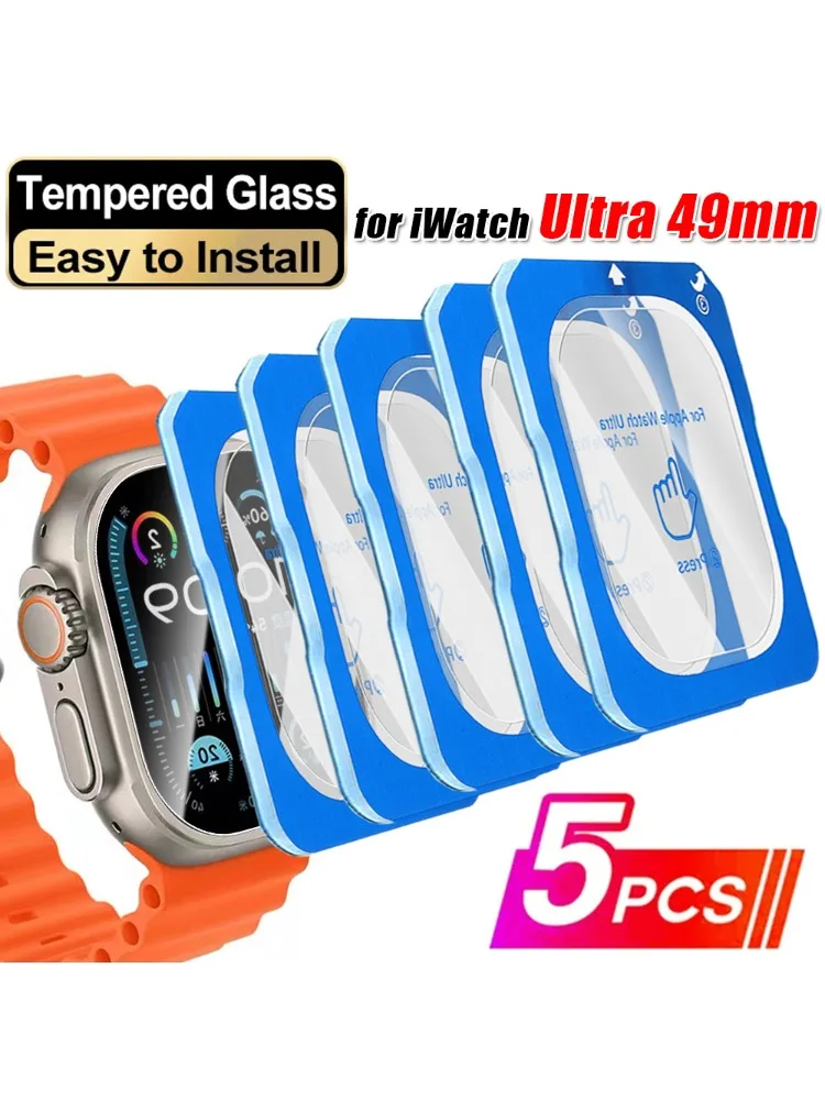 1-5 sztuk, łatwa w montażu folia ochronna ze szkła hartowanego do Apple Watch Ultra 4, 3, 2, 49 mm, chroniąca ekran przed zarysowaniami, do iWatch Ultra 4. — 2