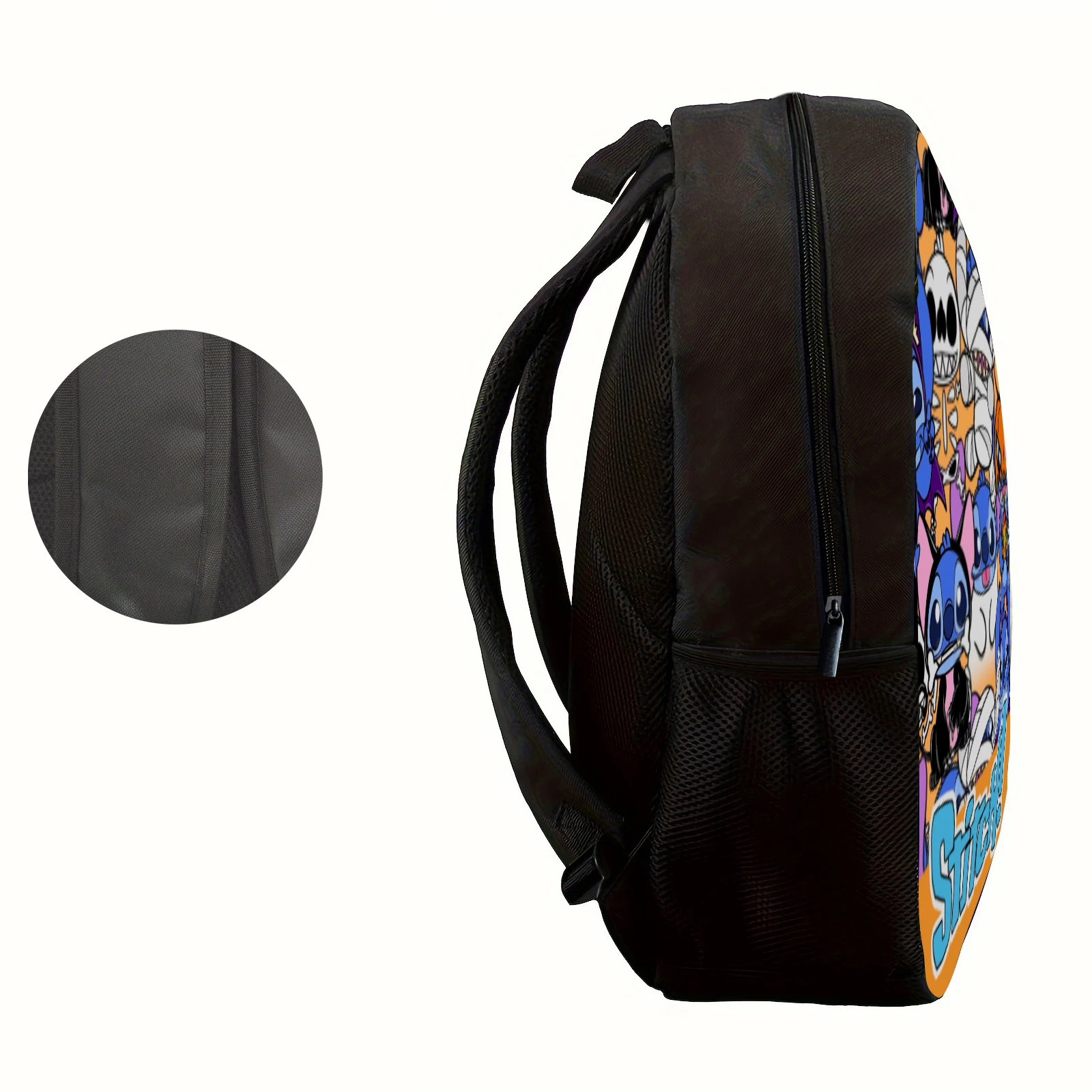 1pc Halloween themed Stitch printed backpack, student backpack, suitable for travel, daily commuting