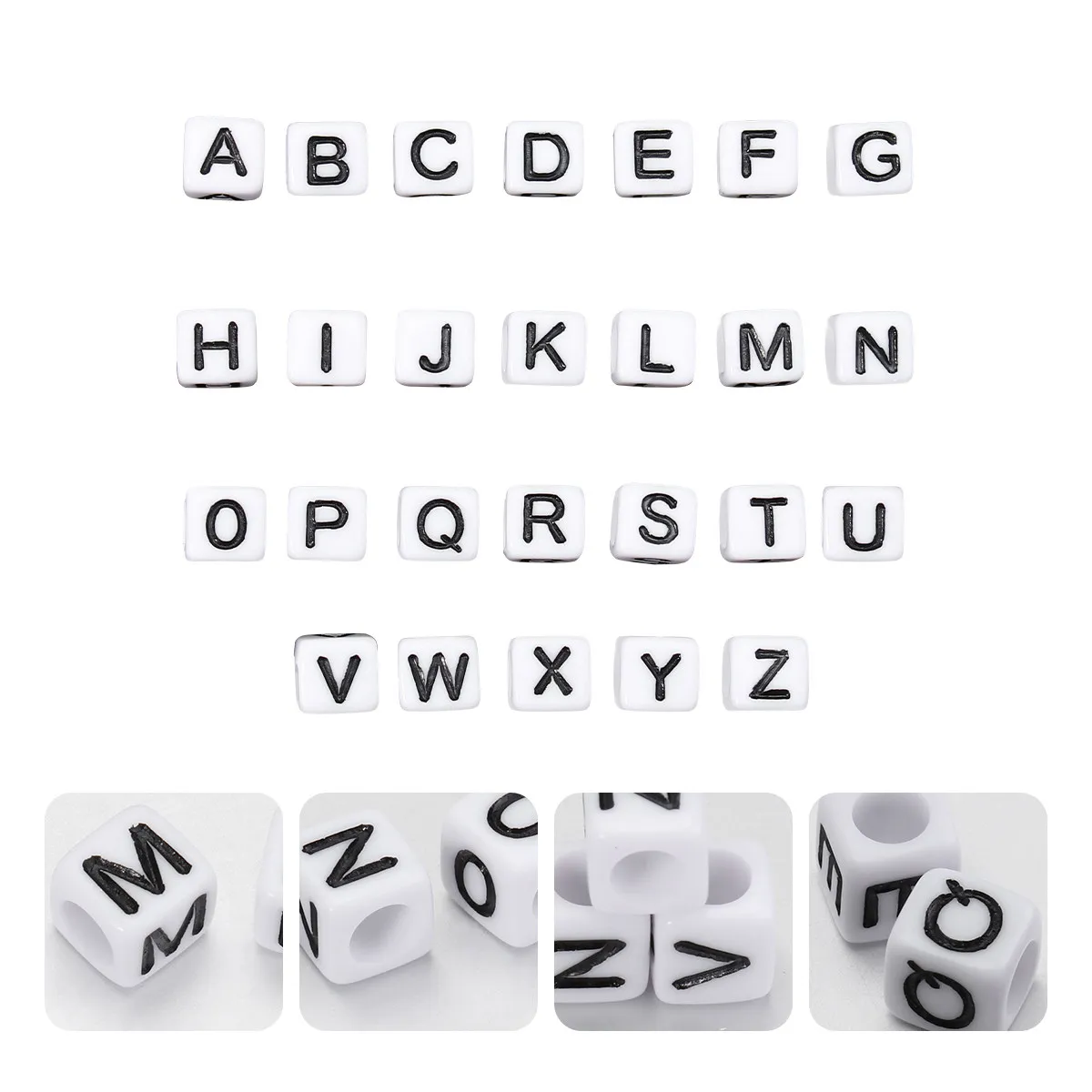 

100 шт. квадратных акриловых бусин с английскими буквами для рукоделия, аксессуары для изготовления украшений, товары для творчества для детей и взрослых
