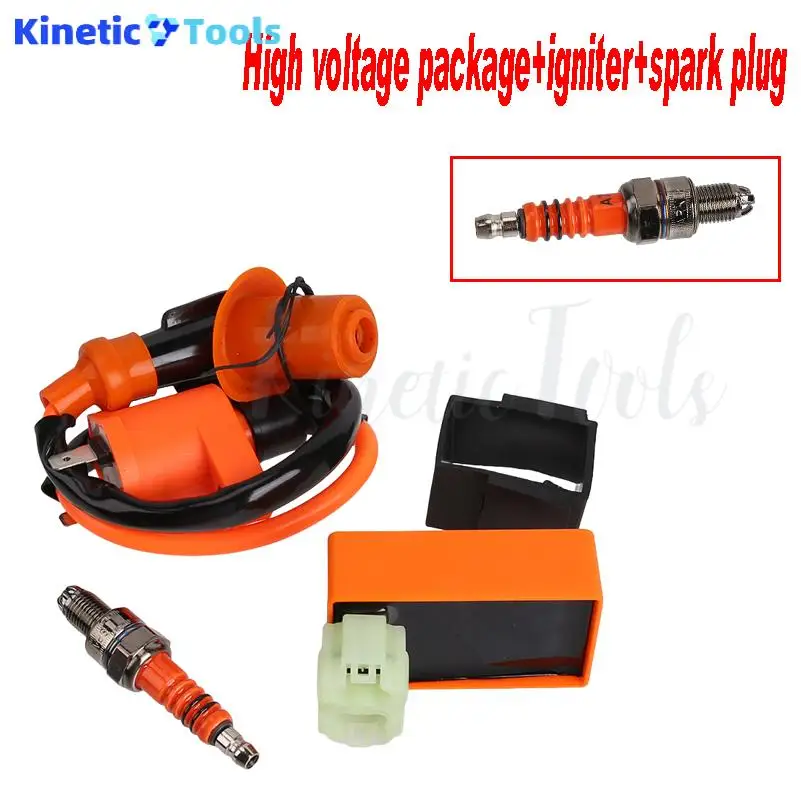 New set of motorcycle racing performance CDI ignition coil and spark plug kit suitable for GY6 motorcycle accessories