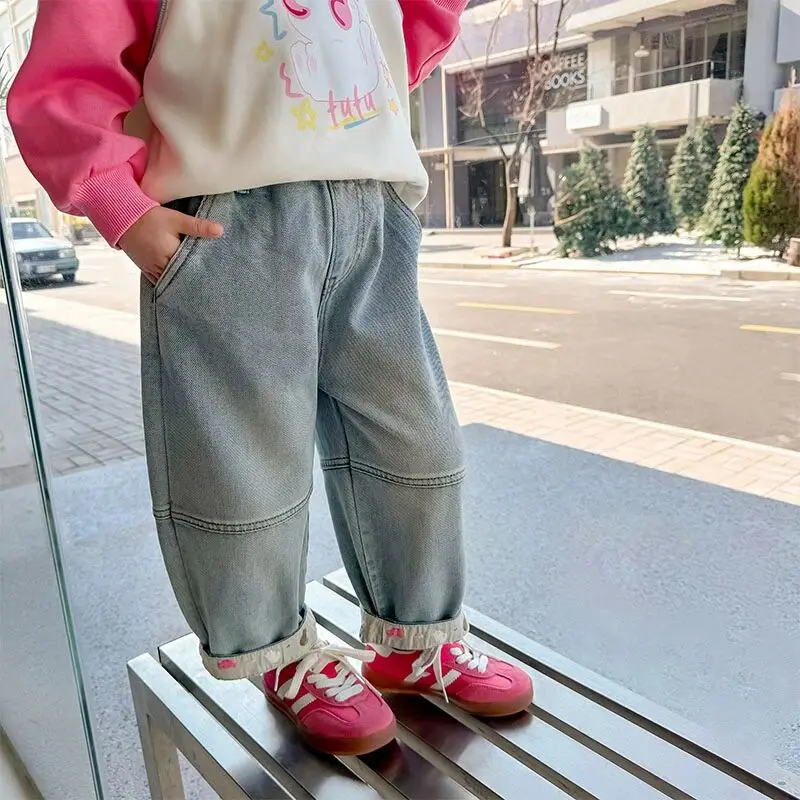 Enfants fille jean pantalon excellente qualité coton nouveau décontracté enfants pantalon bébé enfant en bas âge vêtements confortables