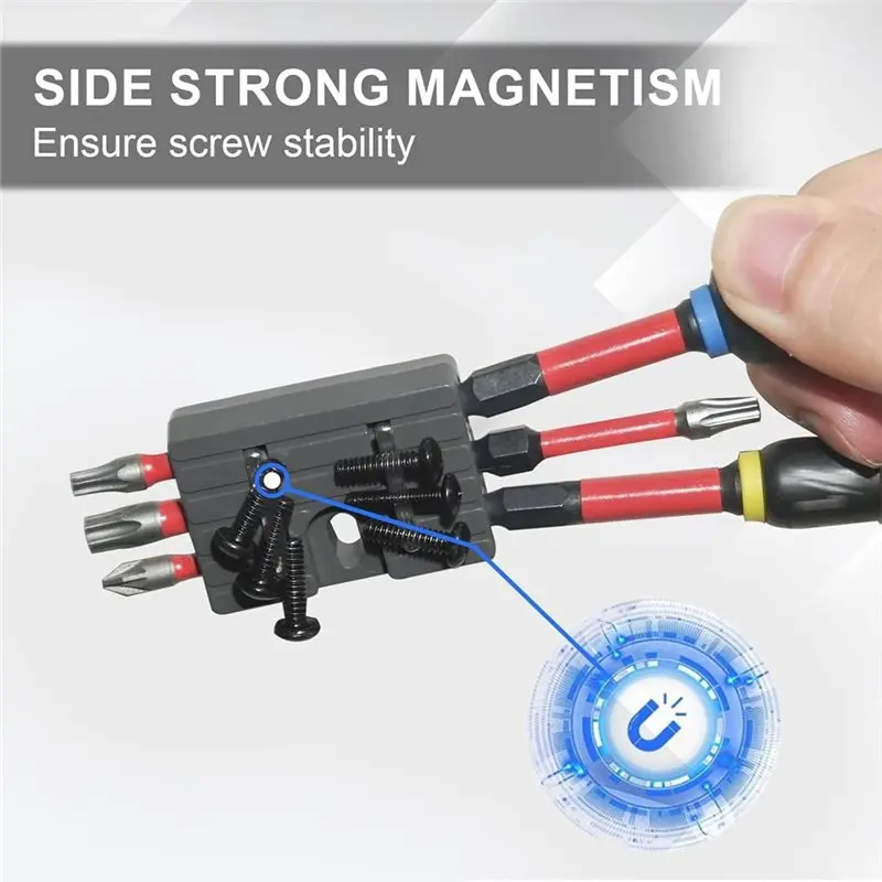 [NEW!ABAG】 2PCS Universal Fit Magnetic Bit Holder(6 Magnetic Holes)- To Belt Clip Mount, Drill Bit Storage Solution