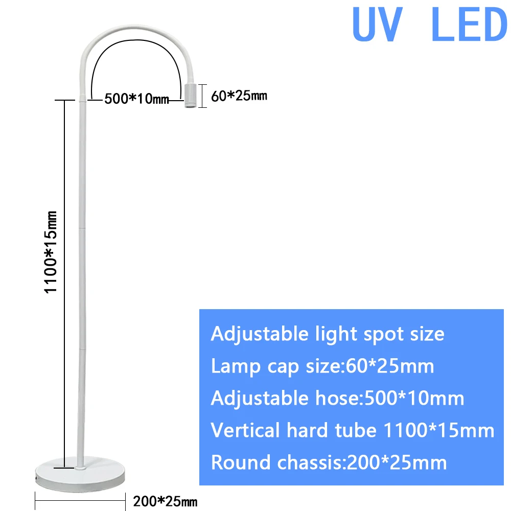 Imagem -02 - Luz de Cura Coloidal com Interruptor do pé Lâmpada de Assoalho Cílios Enxertos Adesivo Cura Rápida Uvled uv