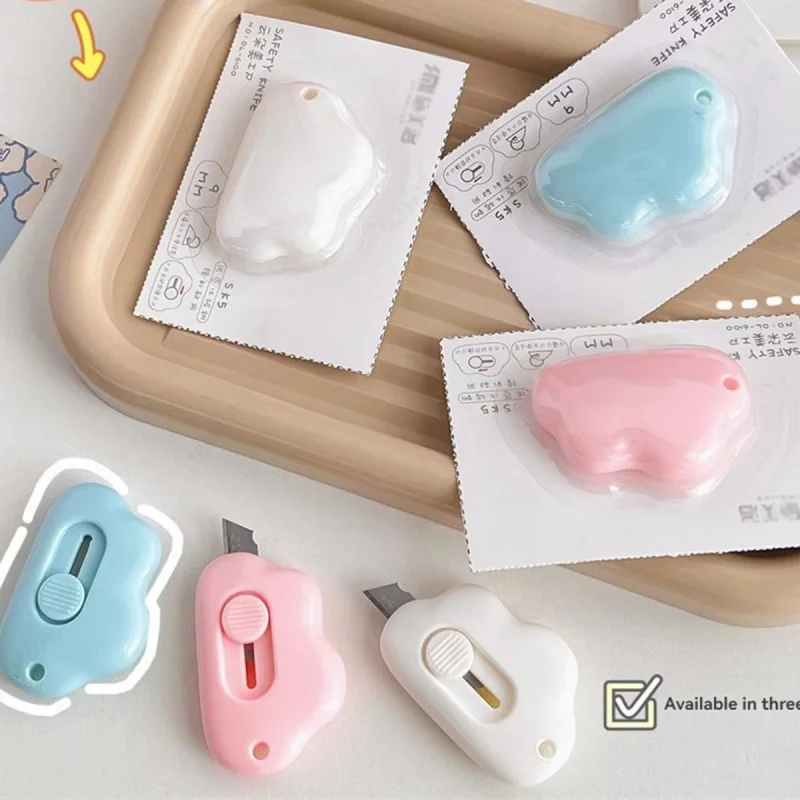 1-6PCS Cute Rabbit Cloud Color Mini Portable Utility Knife Paper Cutter Cutting Razor Blade Office Stationery Supplies