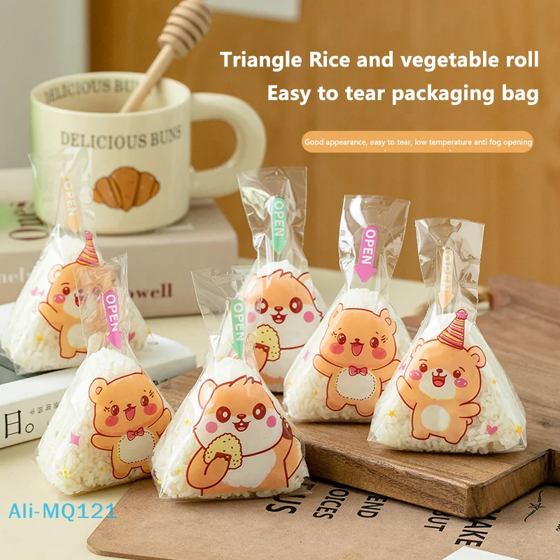 

50/100Pcs Japenese Triangle Rice Ball Disposable Packaging Bag Nori Onigiri Sushi Bag Sushi Making Mold Bento Accessories