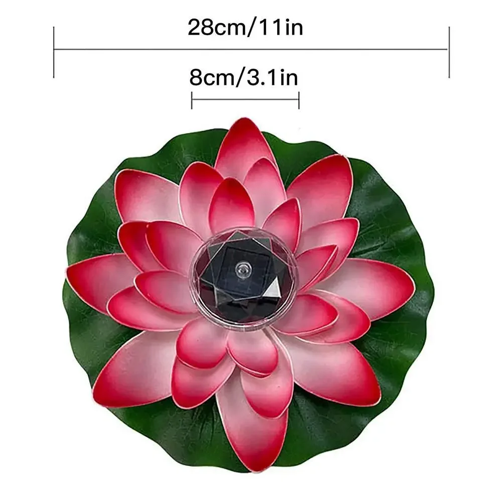 Solar Powered LED Flower Light Artificial Lotus Shape Floating Fountain Pond Garden Pool Lamps LED Night Light Solar Pool Lights