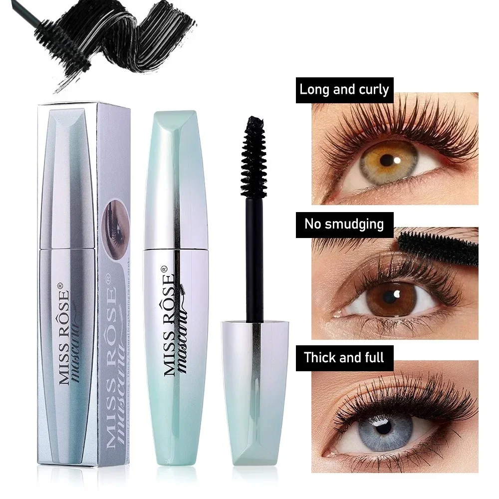 4D กันน้ํา Curling มาสคาร่าผ้าไหมสีดํา Fiber Eyelash EXTENSION-ยาวแต่งหน้าสําหรับผู้หญิงไม่มีรอยเปื้อน