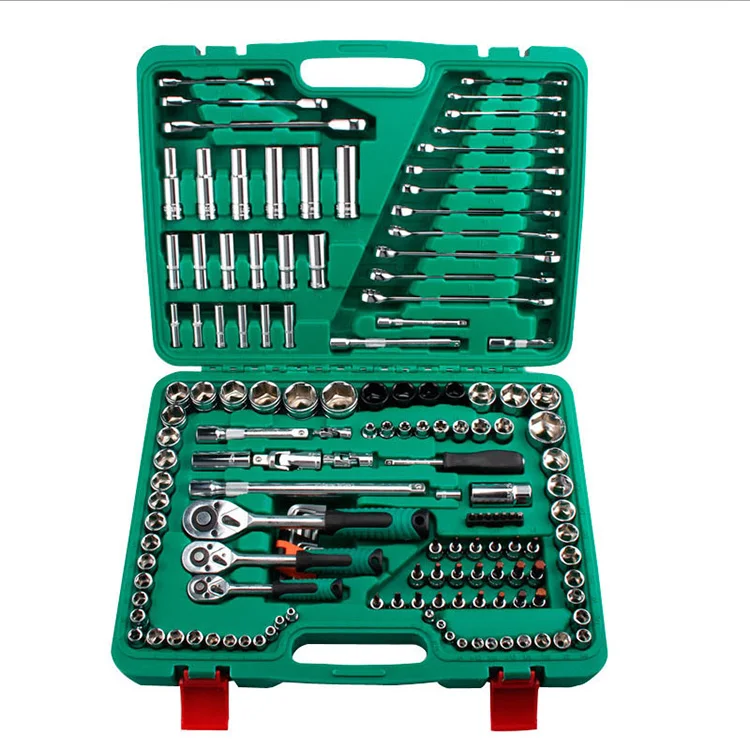 46pcs machine auto repair tools combination set hand tools movement impact socket wrench spanner 1/4