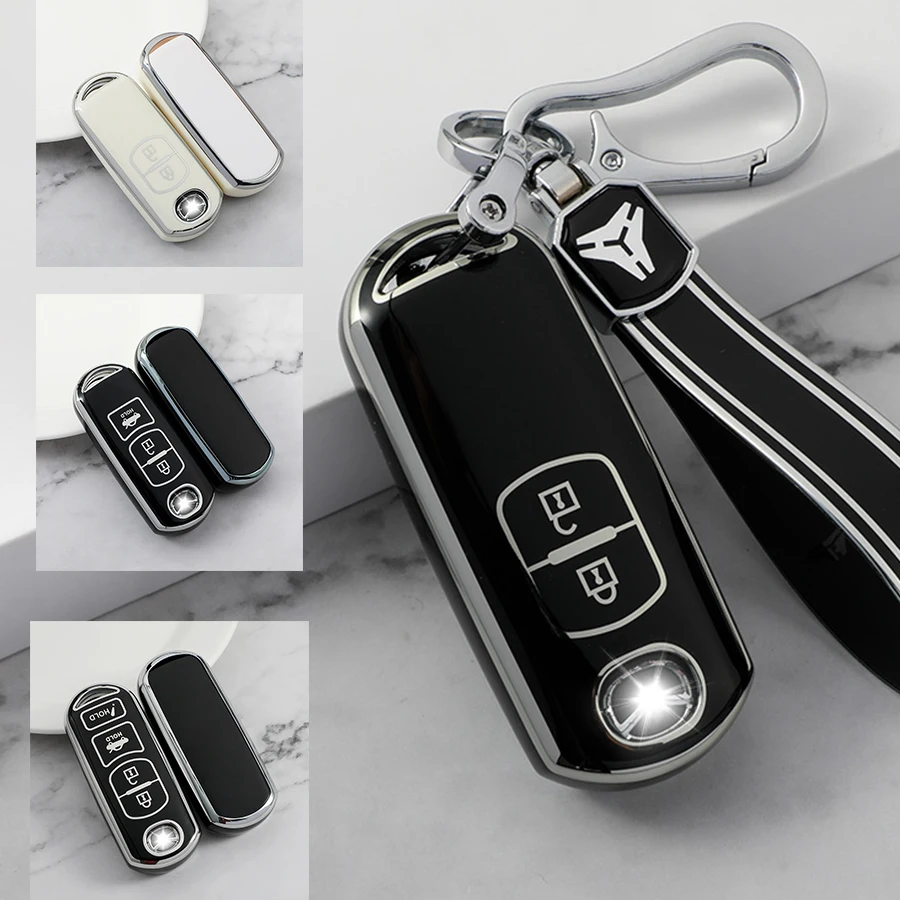 For MAZDA 2 3 5 6 CX-3 CX-5 CX-7 CX-9 TPU Car Key Cover Remote Fob Case Sleeve 2 3 4 Buttons 2013 2015 2016 2017 2018 2019