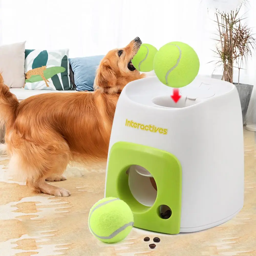 Interactive With 1pcs Ball Cats Dogs Toy Food Reward Machine Smart Feeder Throwing Mmachine Pet Ball Thrower