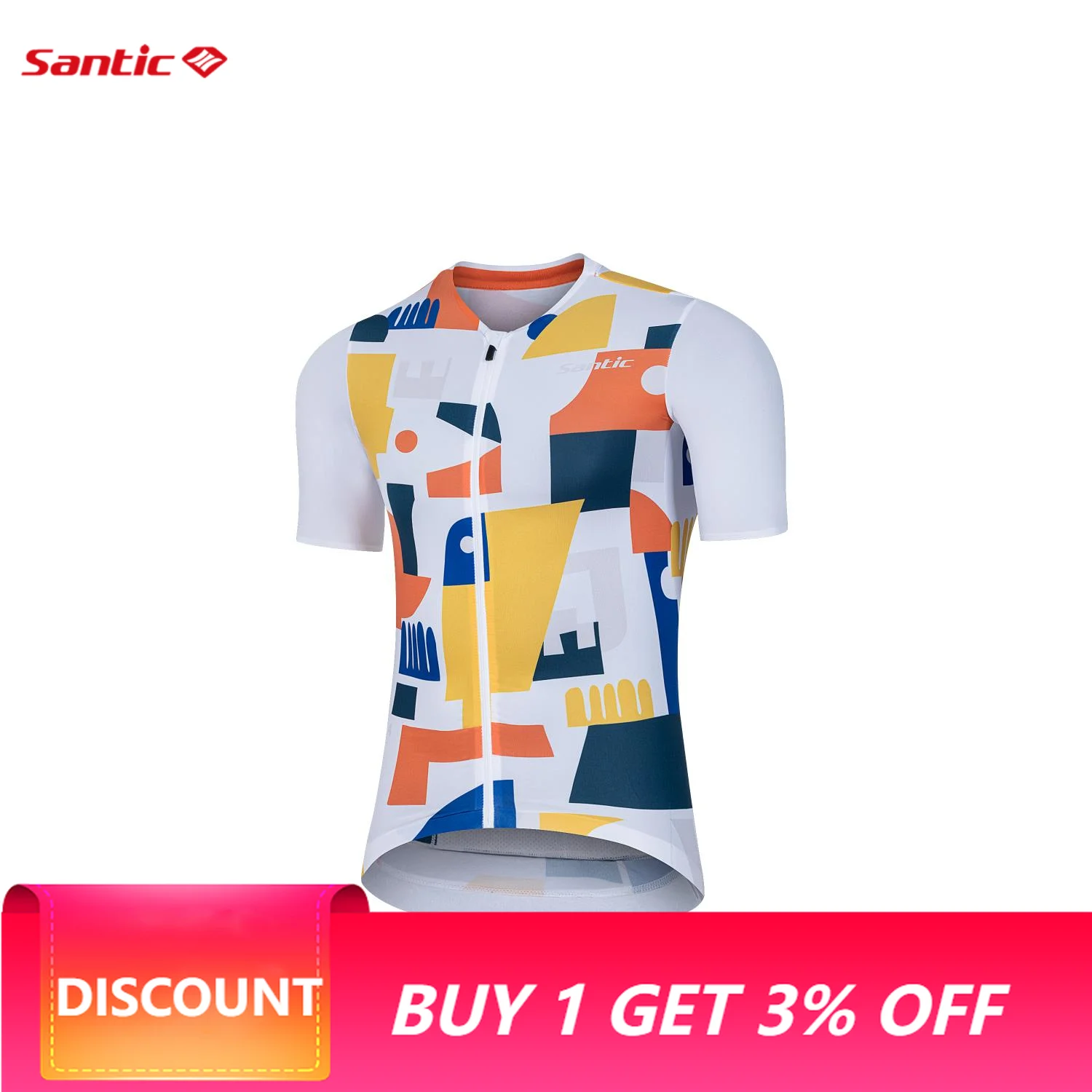 Santic Summer New Cycling Jerseys Men Short-sleeved Cycling Jersey Clothing Bike Shirt MTB T-shirts Quick Dry