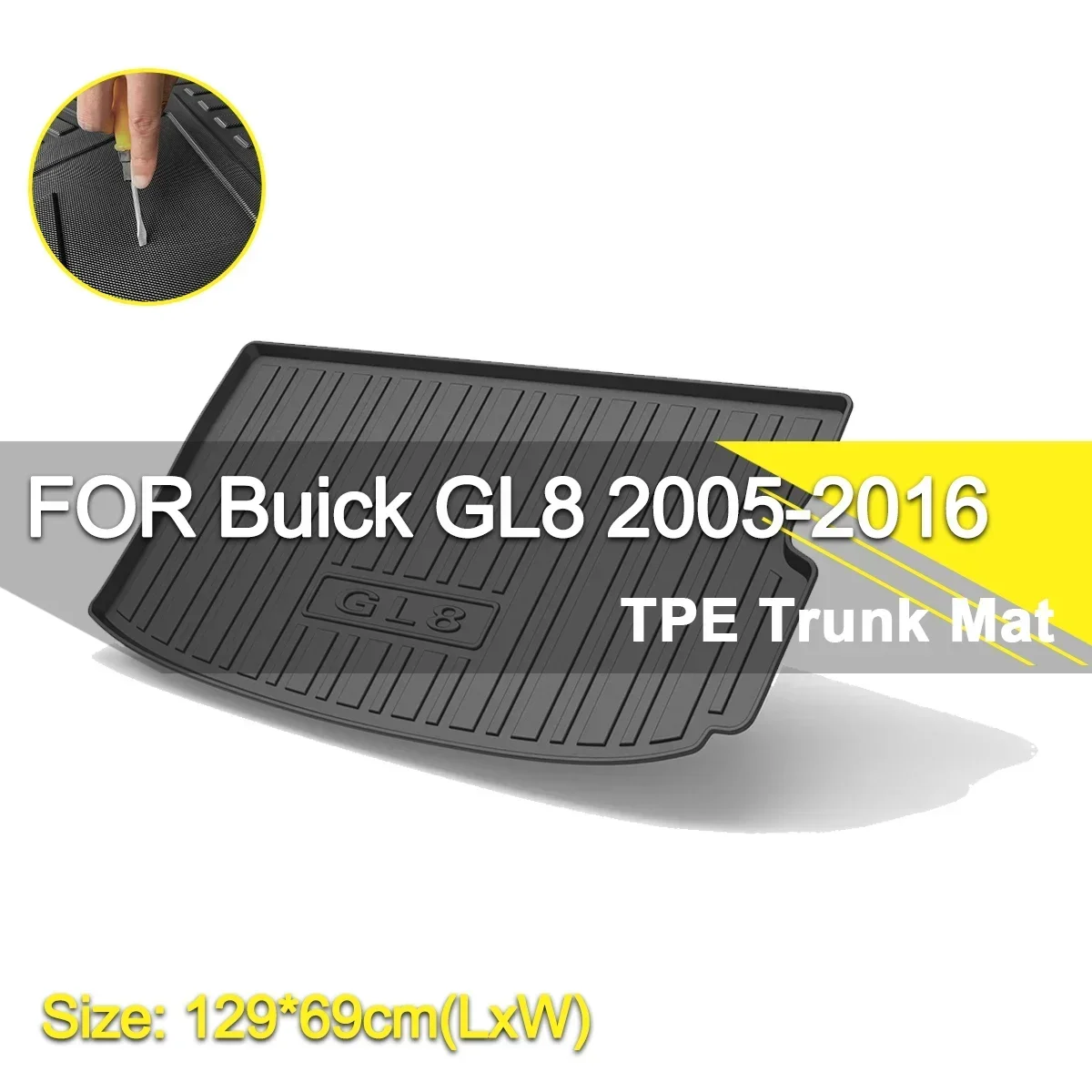 

Car Rear Trunk Cover Mat Waterproof Non-Slip Rubber TPE Cargo Liner Accessories For Buick GL8 2005-2016