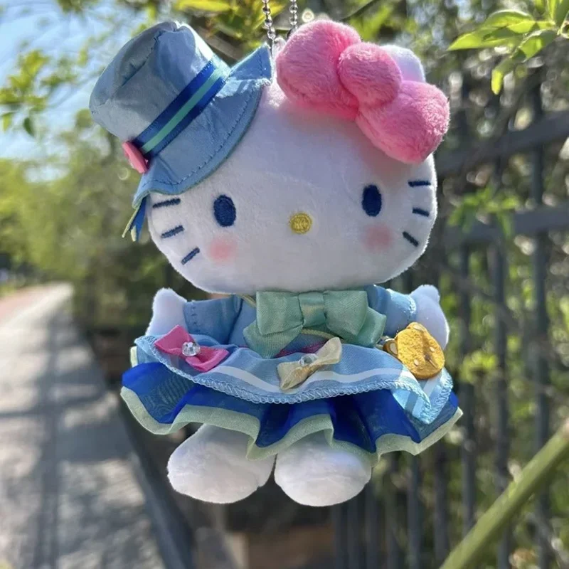 Lovely Hello Kitty Ceremonial Dress Plush Pendant Cartoon Kawaii Plush Doll Keychain Backpack Decoration Birthday Doll Kid Gift