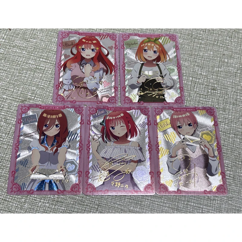 Anime The Quintessential Quintuplets DIY ACG Refraction Foil Nakano Nino Ichika Toys for boys Collectible Cards Birthday Gift