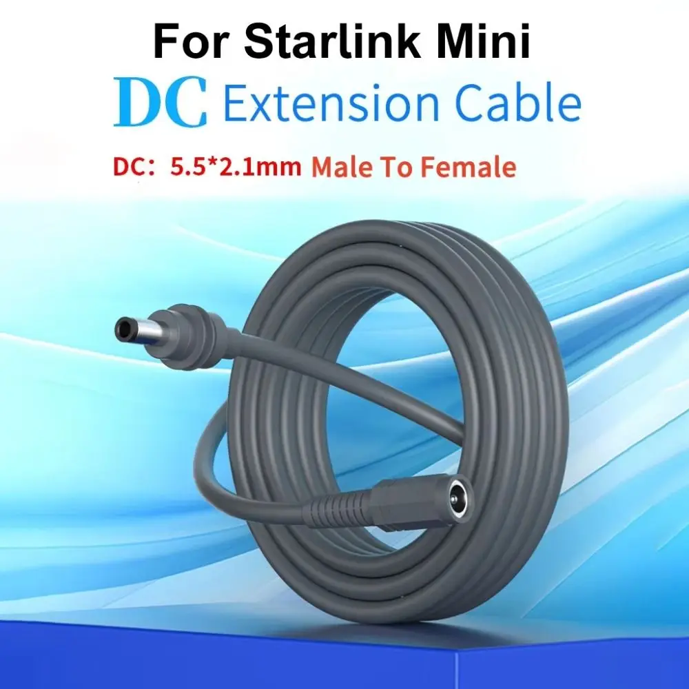 DC Male To Female Extension Adapter Cable DC5521 0.5-20M DC Power Extension Cabel PVC 20AWG Power Cable Cord for Starlink Mini