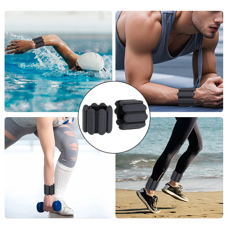 Adjustable Silicone Weighted Bracelets Versatile Fitness Wrist/Ankle Weights for Running Pilates Strength Training 1bl - 2.2bl