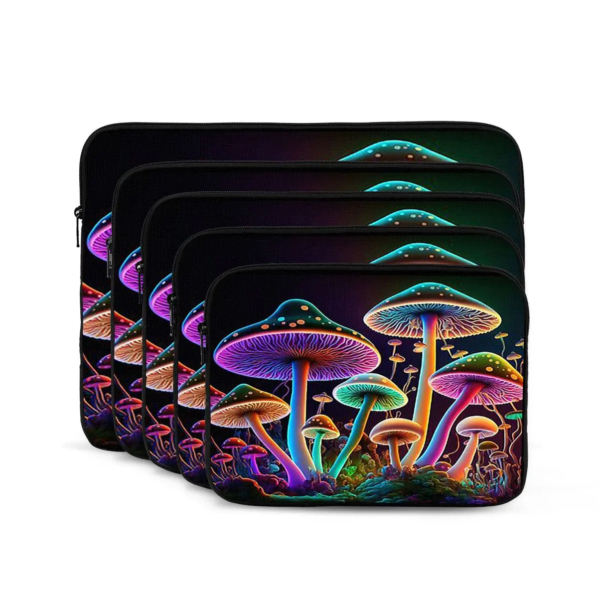 Glowing Psychedelic Mushrooms Trippy Mushroom Notebook Laptop Bag 10 12 13 15 17 Inch Notebook Bag Tablet Shockproof Case Bag