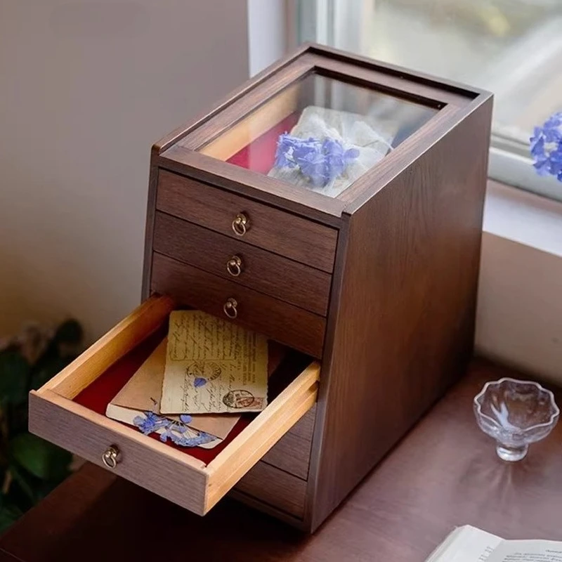 

Large Jewelry Box Wooden Storage Boxes Retro Jewelry Case Bracelets Display Earrings Necklaces Organizer Container for Bedroom