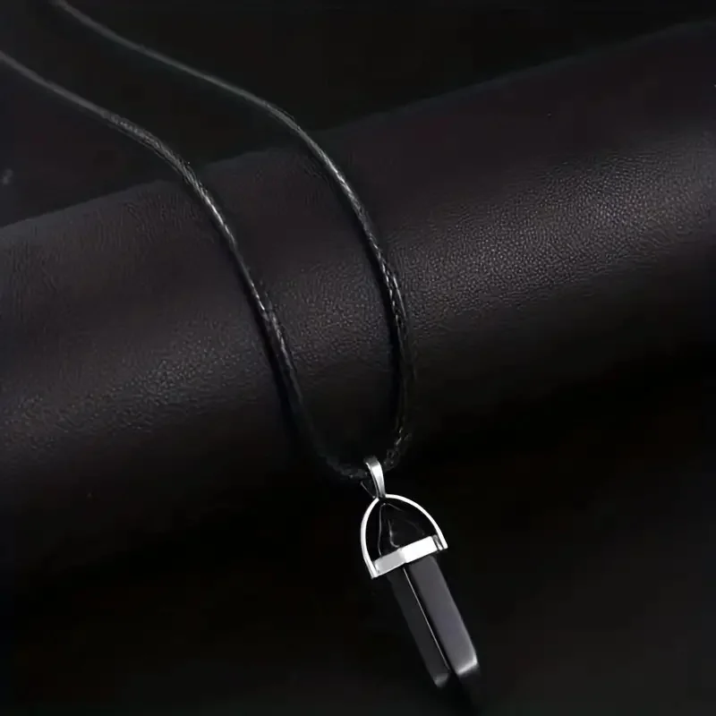 男性用レザーバスケット針クォーツ時計、弾丸ネックレス、カジュアルブレスレットギフト、すべてのアイテム、ファッション