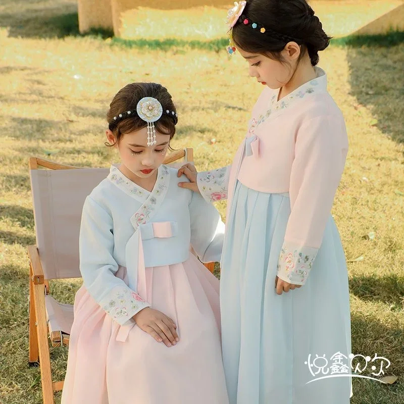 Chinesische Art Hanfu Mädchen Prinzessin nationalen Stil koreanische Kleidung Frühlings kleidung westliche Kinder Kino Leistung