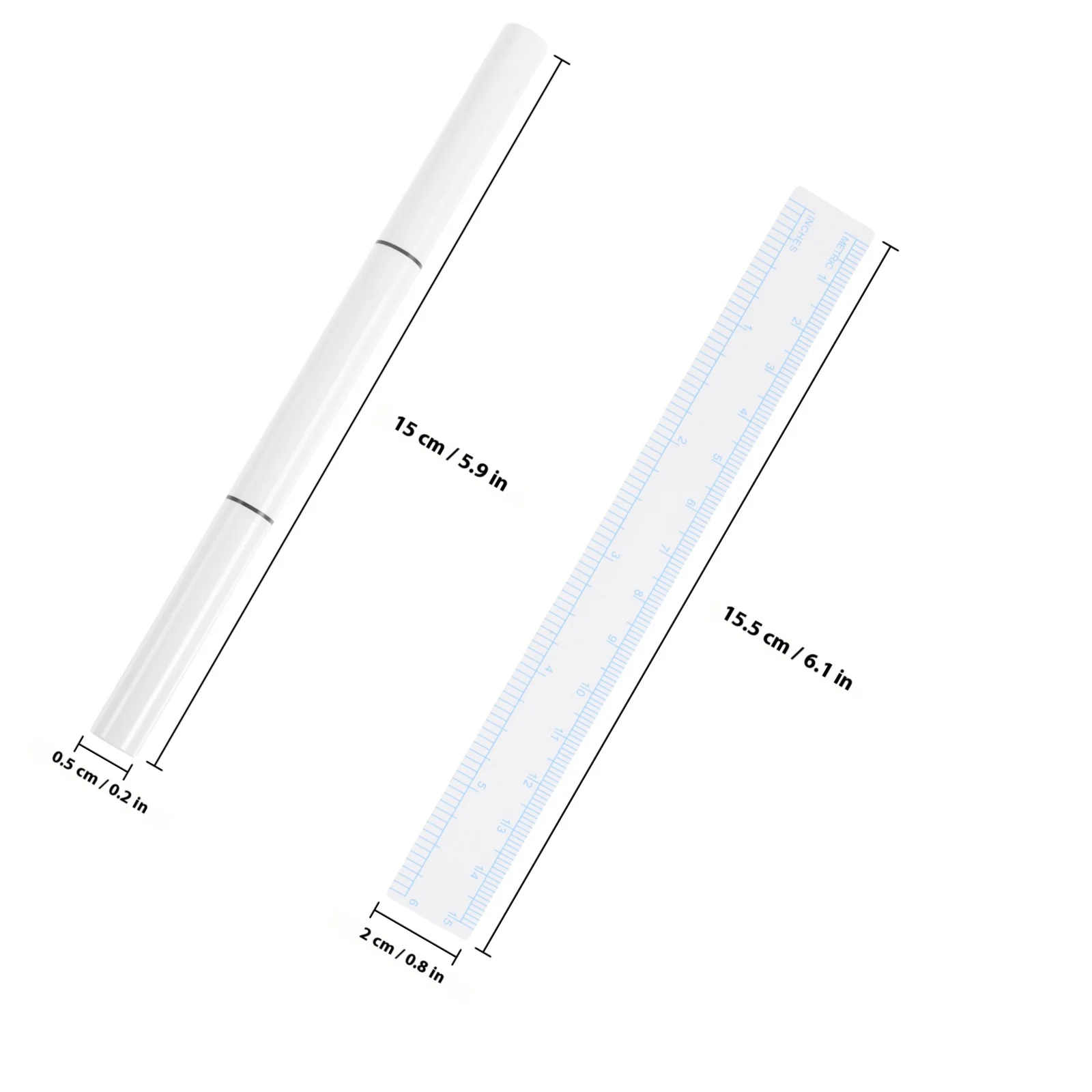 مجموعة واحدة من قلم تحديد الجلد ذو الأطراف المزدوجة، قلم تحديد مؤقت أبيض ذو نقطة دقيقة لأداة تخطيط جراحة تحديد الوشم