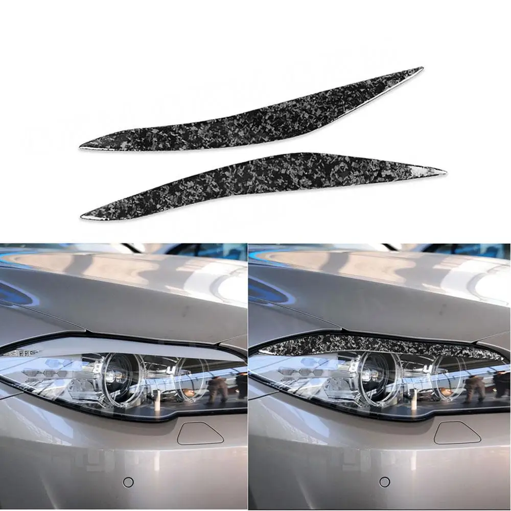 

Forged Carbon Fiber Front Bumper Eyebrow Decoration for BMW 5 Series F10 F18 520 525 2010-2016 Headlight Covers Stickers