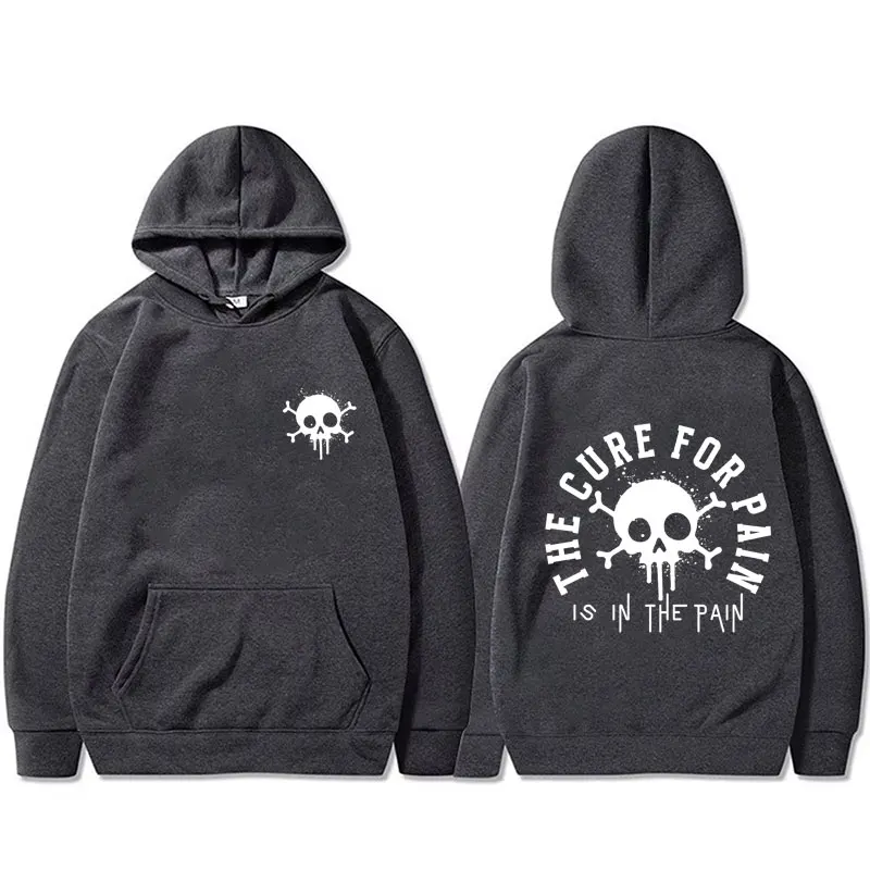 The Cure for Pain Is in The Pain Gym Pump Cover Hoodie Men Women Fitness Oversized Hooded Pullover Male Fashion Vintage Hoodies