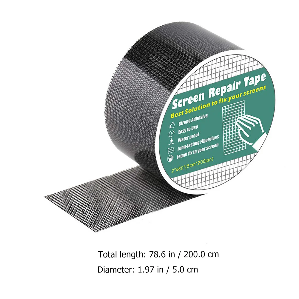 1 قطعة شاشة نافذة سوداء إصلاح الغراء ذاتية اللصق ملصق الشاشة لباب شبكة إصلاح ثقوب الشقوق الحشرات برهان استخدام المكتب المنزلي