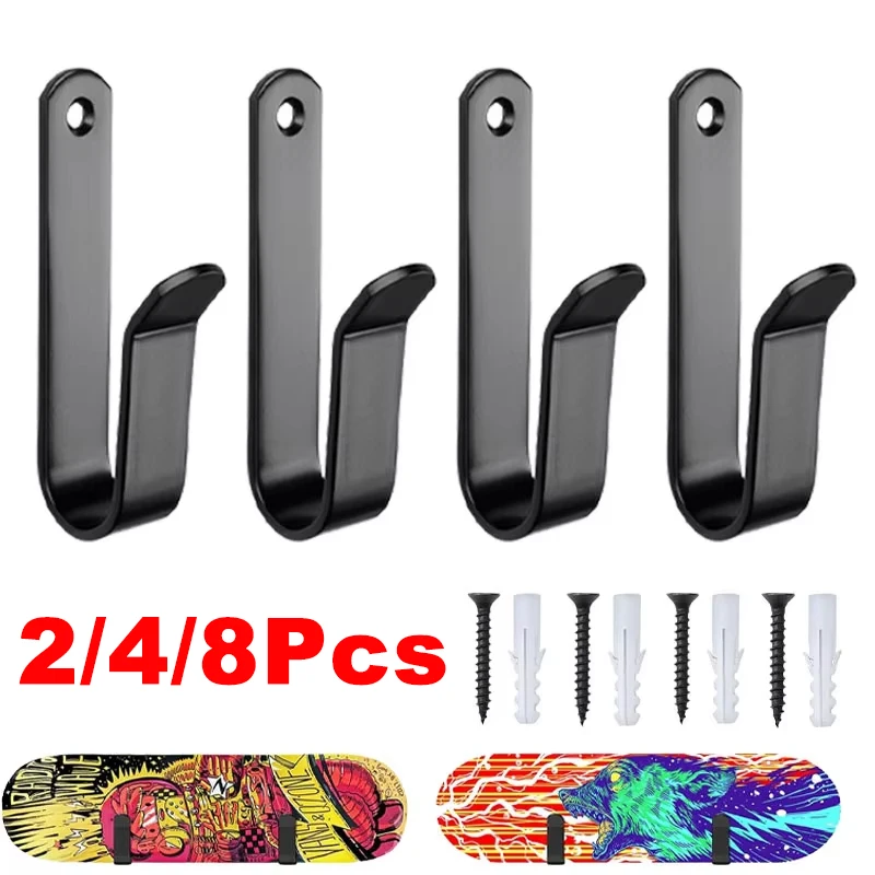 

2/4/8Pcs Horizontal Snowboard Wall Rack Snowboard Ski Wall Mounted Clip Skateboard Surfboard SKi Board Storage Hook Display Rack
