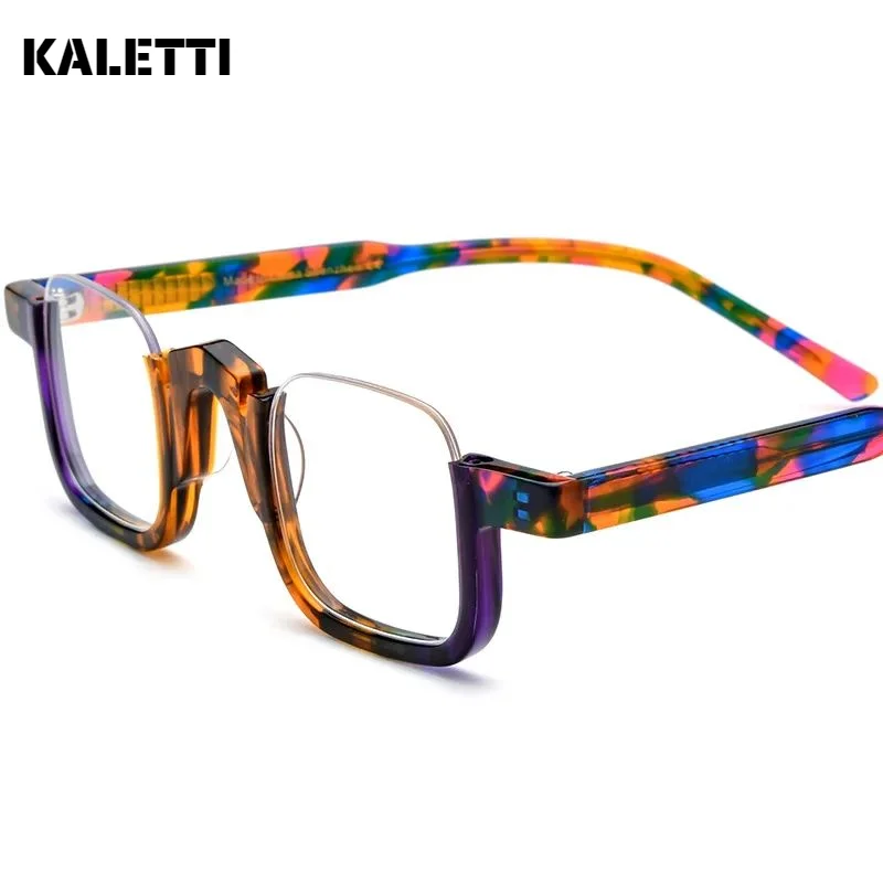Square plate glasses frame men and women half-frame glasses can be equipped with myopia glasses and anti-blue light glasse frame