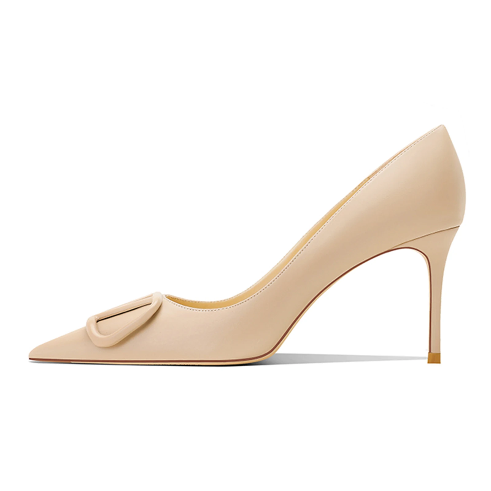 

Women's Pointed Toe Stiletto Heels V-Buckle Low-Cut Slip-On Pumps Party Nightclub Wedding 8cm Pumps