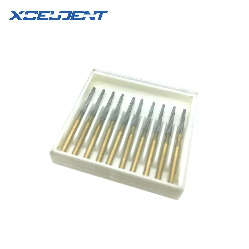 Brocas de polimento endodontia dentária, broca de carboneto de tungstênio fg endo-z 21mm/25mm/28mm com 10 peças