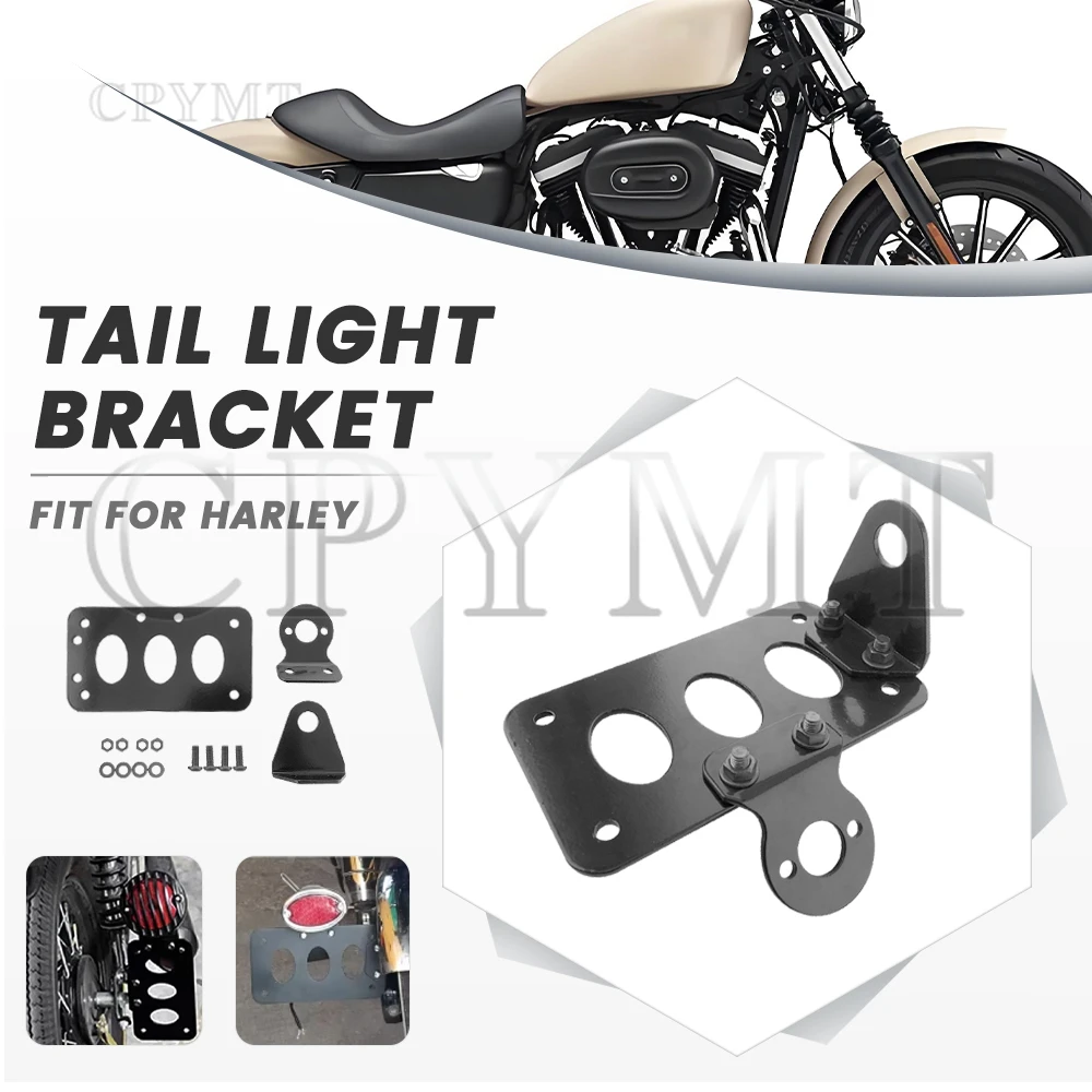 

Motorcycle License Plate Side Tail Brake Light Mount Holder Bracket fit For Harley Bobber Yamaha Honda Universal