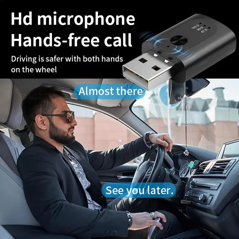 Wireless Car Adapter Plug And Play Radio Transmitter Wireless FM Broadcast Seamless Wireless Connector Hands-Free Calling For