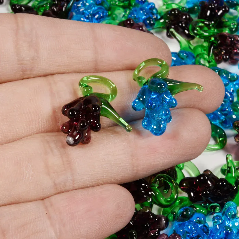 12pcs/Lot Glass 3D High-Quality Fruit Series Grape Strawberry Pendant Jewelry Making Charm Diy Earrings Personality Accessories