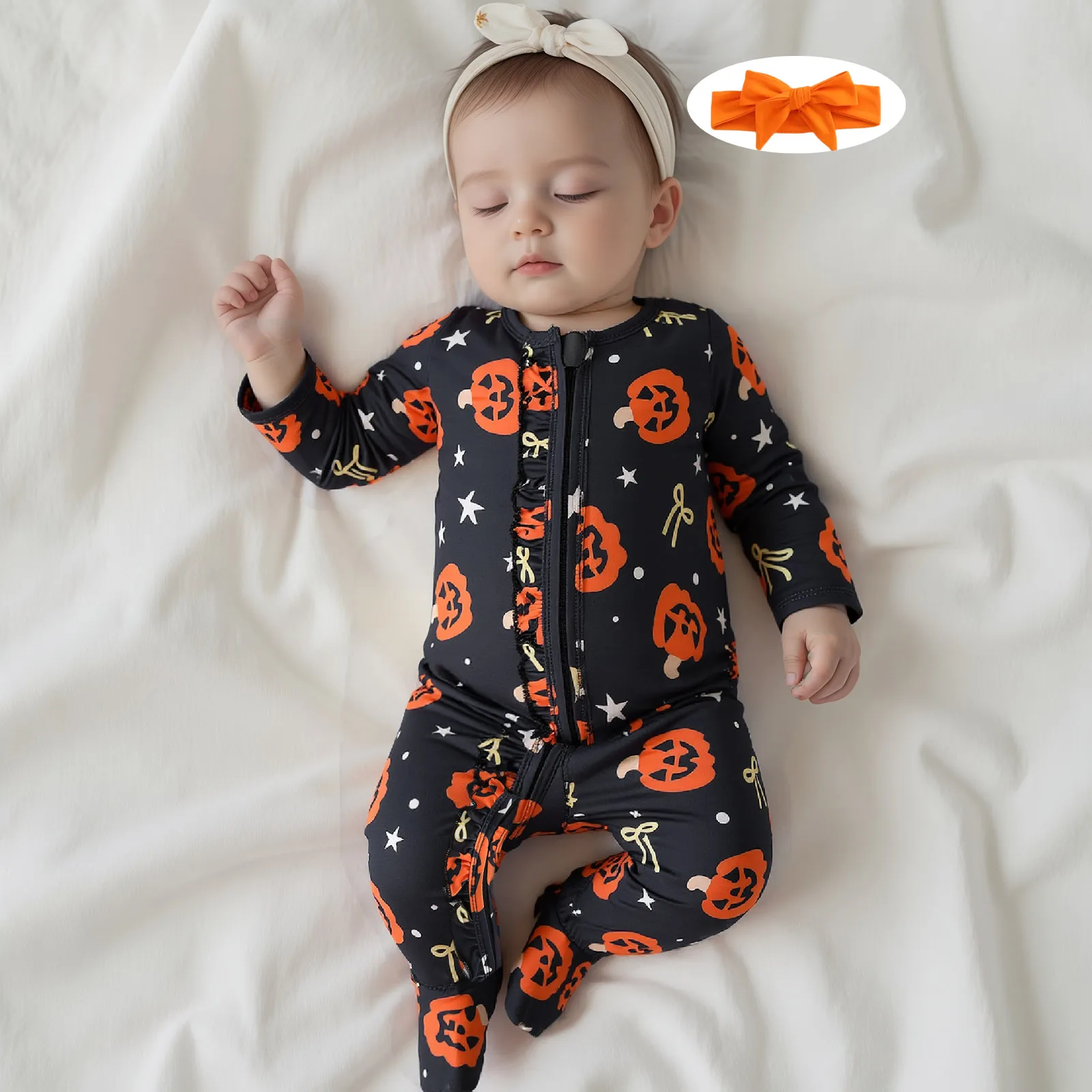Halloween Newborn Baby Girl Clothes Infant Long Sleeve Romper Jumpsuit Bodysuit Christmas Outfits